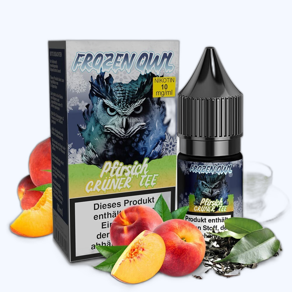 Liquid Pfirsich Grüner Tee - Frozen OWL Nikotinsalz