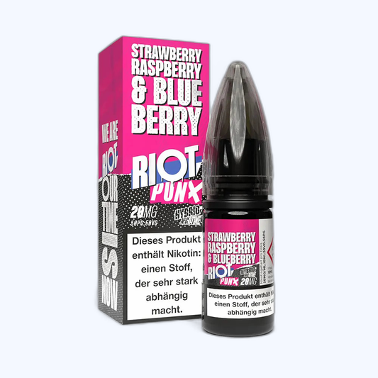 Liquid Strawberry, Raspberry & Blueberry - RIOT PUNX Hybrid Nikotinsalz 20mg